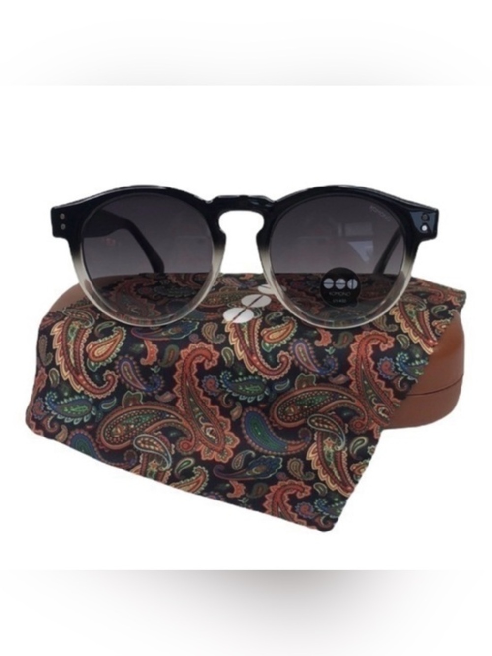 KOMONO Clement Paisley Sunglasses NEW black grey
